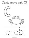 Crab starts with C Coloring Page