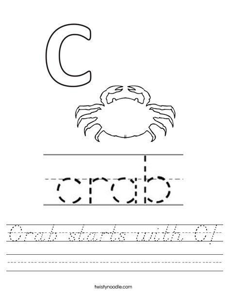 Crab starts with C! Worksheet
