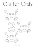 C is for Crab Coloring Page