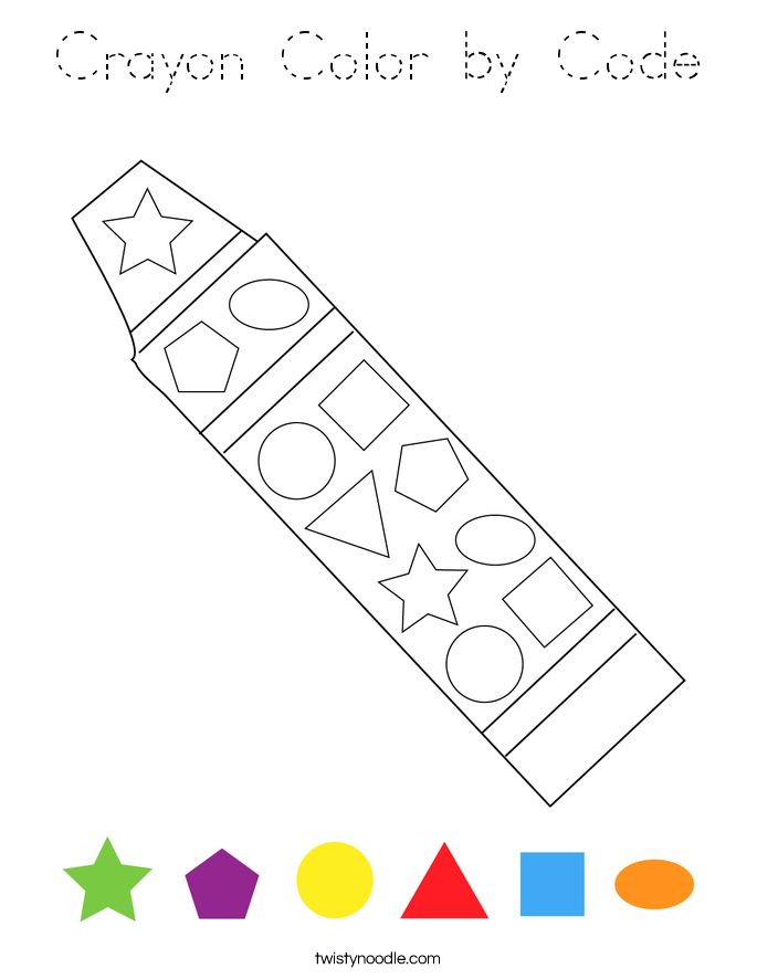 Crayon Color by Code Coloring Page