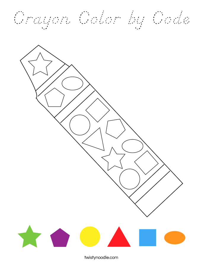 Crayon Color by Code Coloring Page