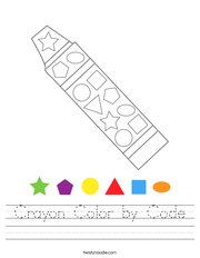 Crayon Color by Code Handwriting Sheet