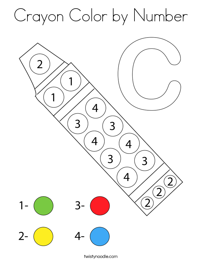 Crayon Color by Number Coloring Page
