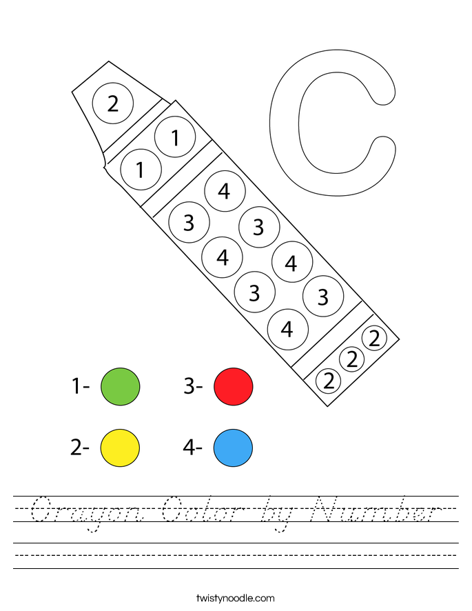 Crayon Color by Number Worksheet