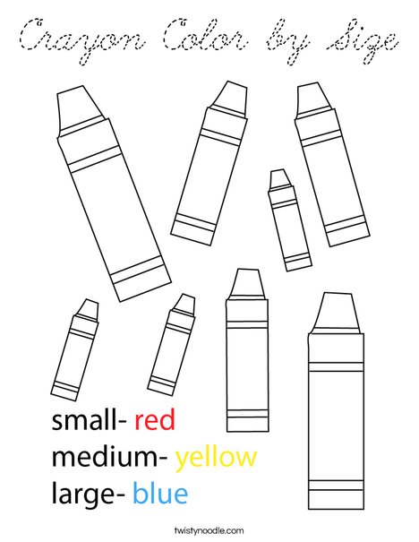 Crayon Color by Size Coloring Page