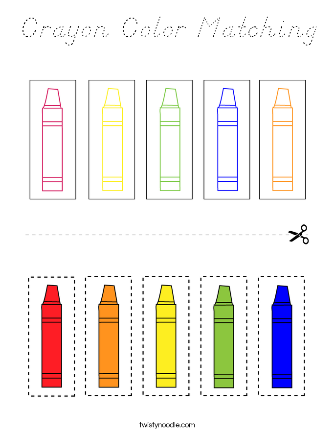 Crayon Color Matching Coloring Page