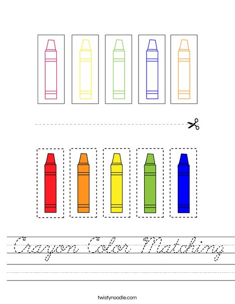 Crayon Color Matching Worksheet