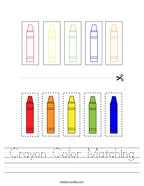 Crayon Color Matching Handwriting Sheet