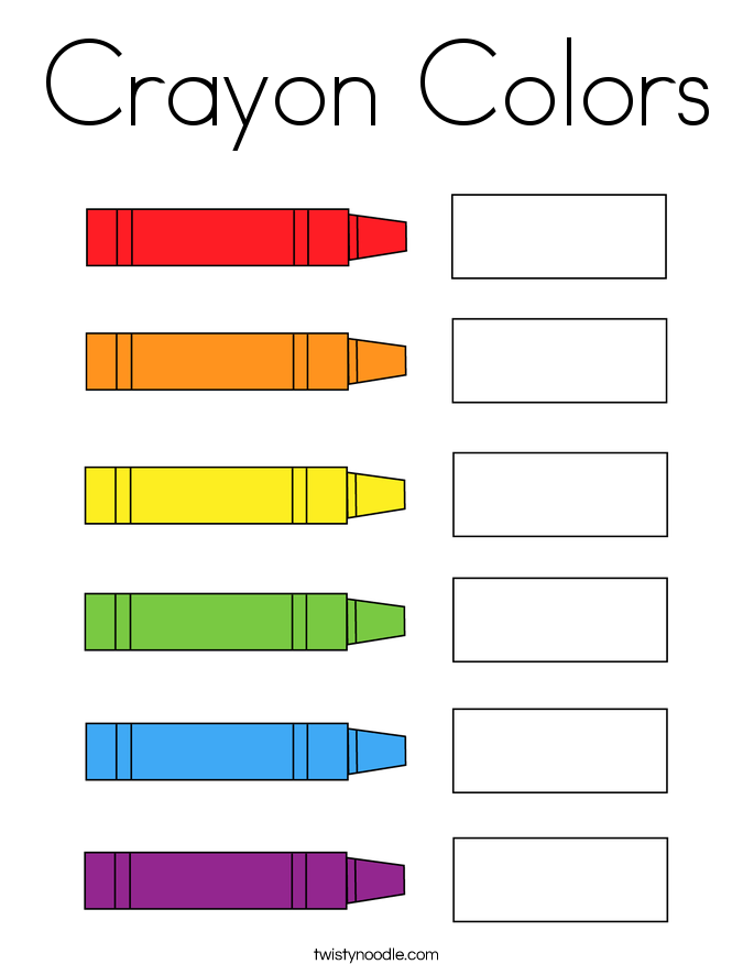 Crayon Colors Coloring Page