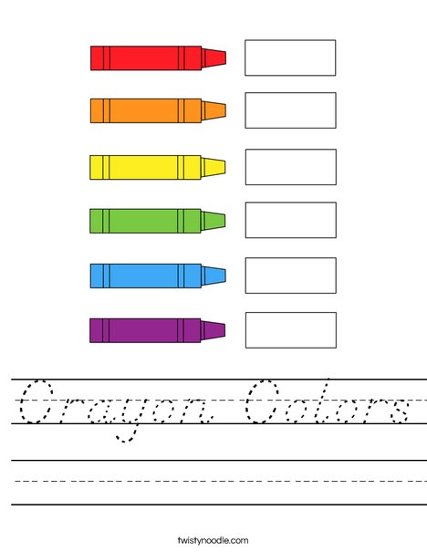 Crayon Colors Worksheet