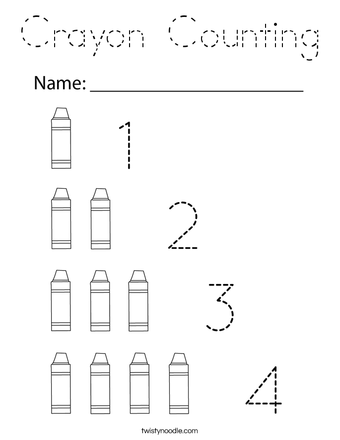 Crayon Counting Coloring Page