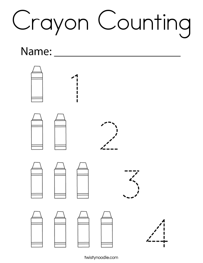 Crayon Counting Coloring Page