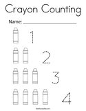 Crayon Counting Coloring Page