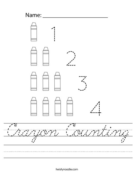 Crayon Counting Worksheet