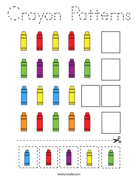 Crayon Patterns Coloring Page