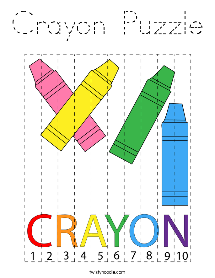 Crayon Puzzle Coloring Page