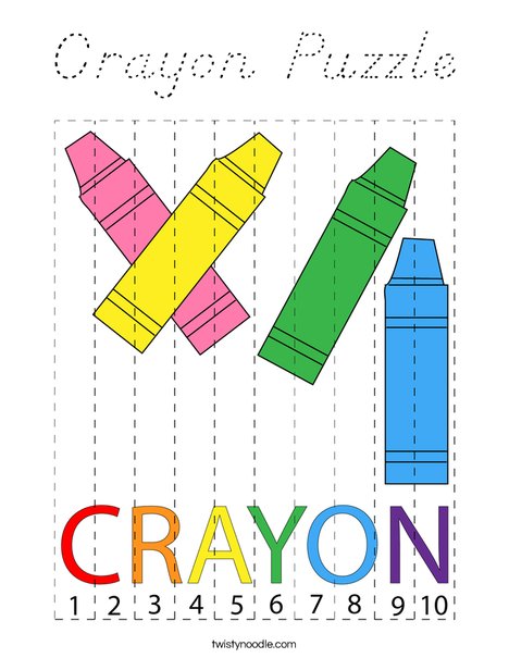 Crayon Puzzle Coloring Page