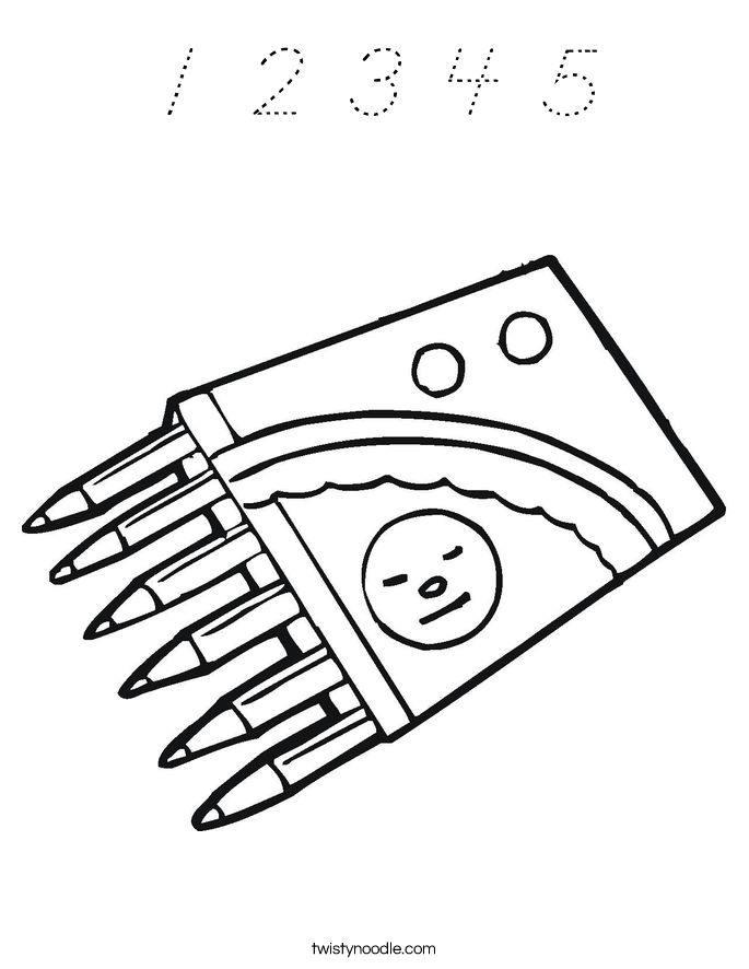 1 2 3 4 5 Coloring Page
