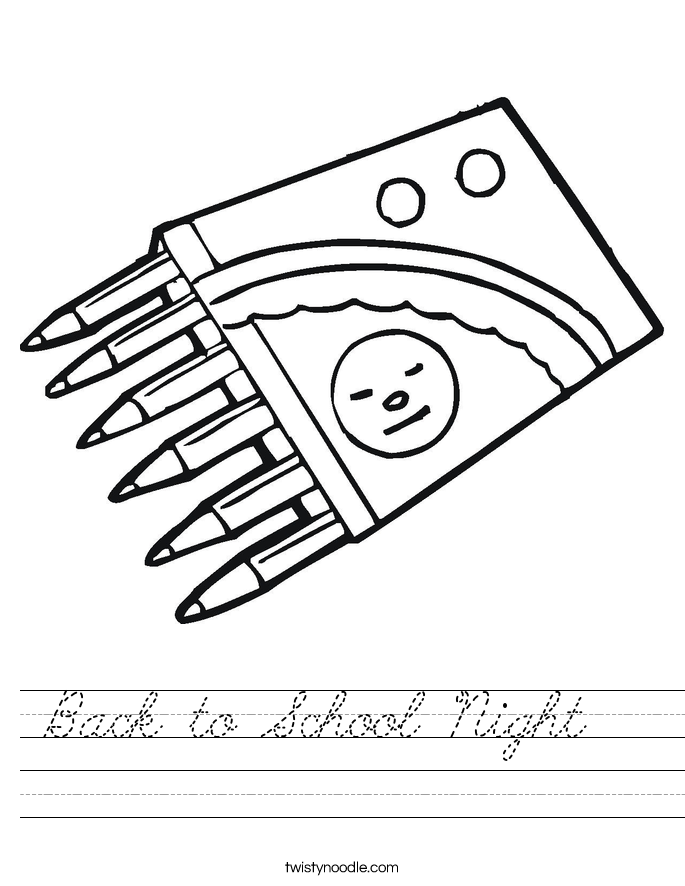 Back to School Night   Worksheet