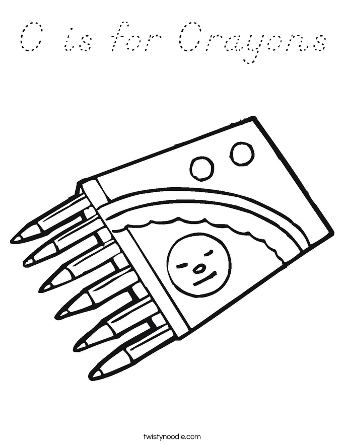 C is for Crayons Coloring Page