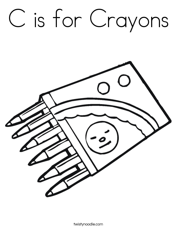 C is for Crayons Coloring Page