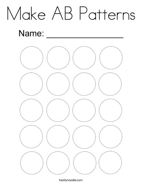 Make AB Patterns Coloring Page Twisty Noodle Make AB Patterns Coloring Page Twisty Noodle