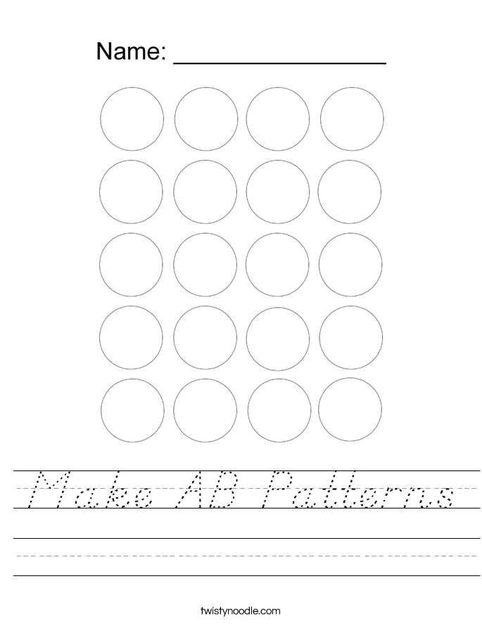 Make AB Patterns Worksheet