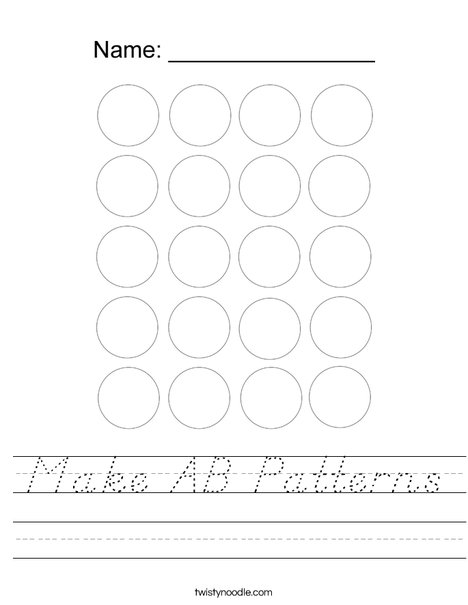 Create AB Patterns Worksheet