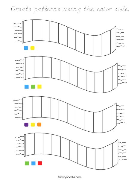 Create patterns using the color code. Coloring Page