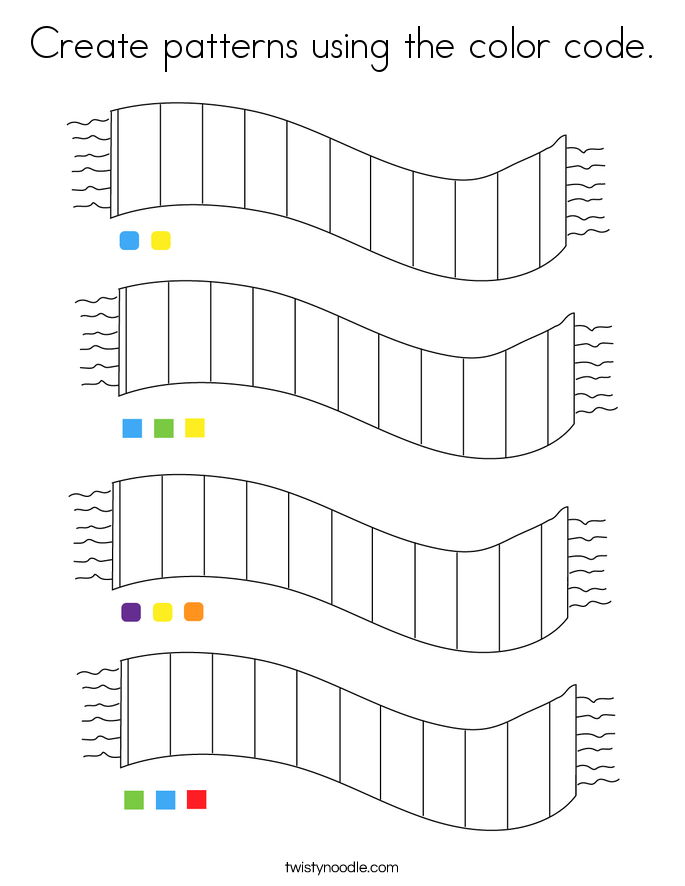 Create patterns using the color code. Coloring Page