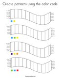 Create patterns using the color code Coloring Page