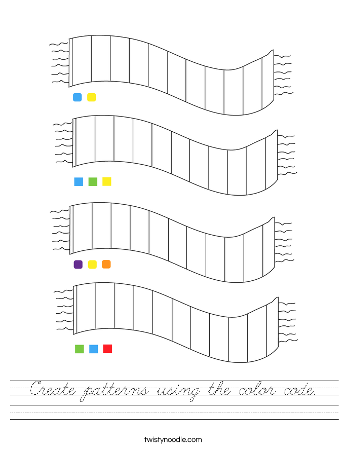 Create patterns using the color code. Worksheet