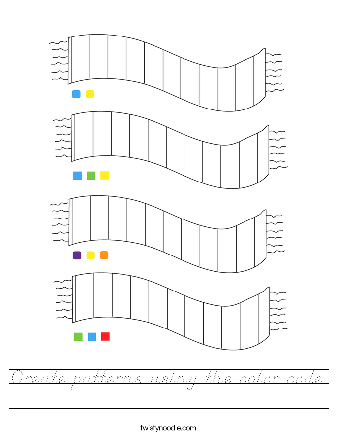Create patterns using the color code. Worksheet
