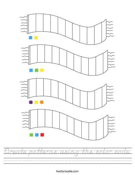 Create patterns using the color code. Worksheet