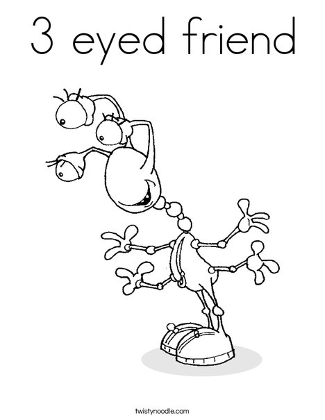 Creature with 3 Eyes Coloring Page