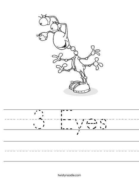 Creature with 3 Eyes Worksheet