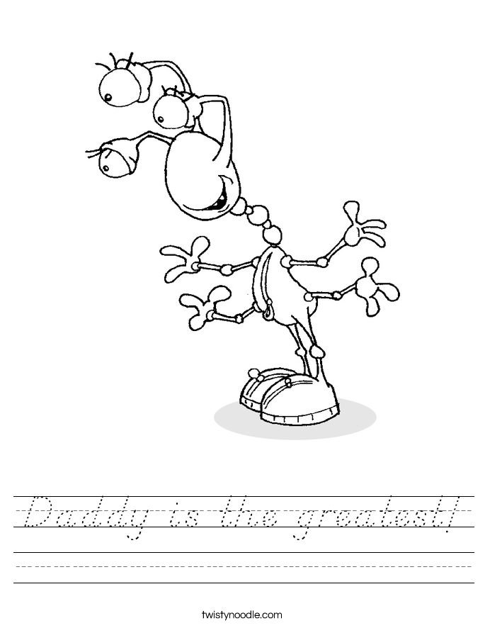 Daddy is the greatest! Worksheet