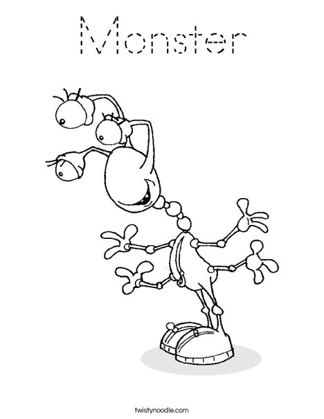 Creature with 3 Eyes Coloring Page