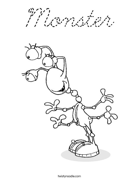 Creature with 3 Eyes Coloring Page