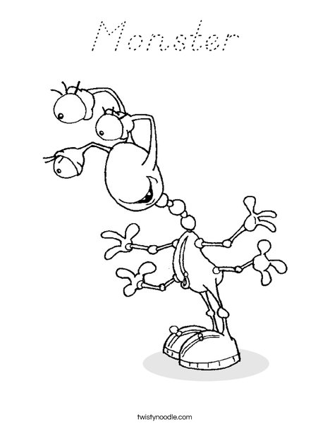 Creature with 3 Eyes Coloring Page