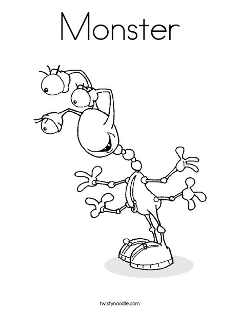 Creature with 3 Eyes Coloring Page