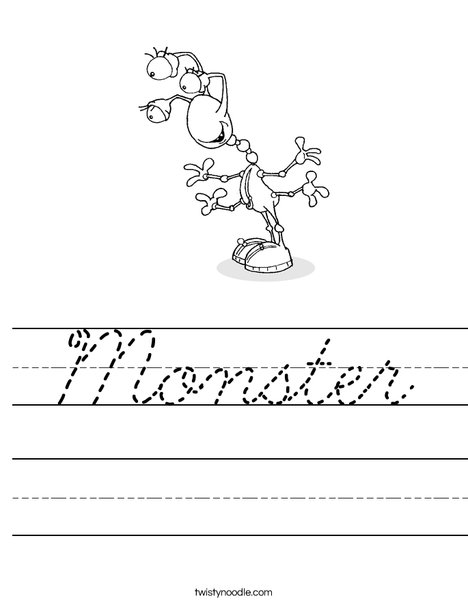 Creature with 3 Eyes Worksheet