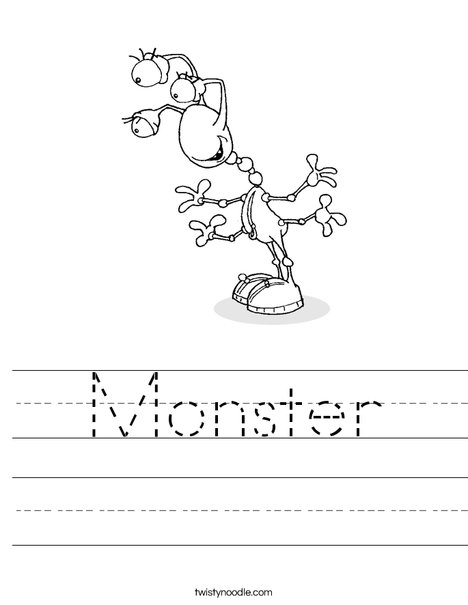 Creature with 3 Eyes Worksheet