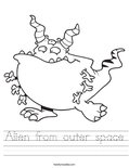 Alien from outer space Worksheet