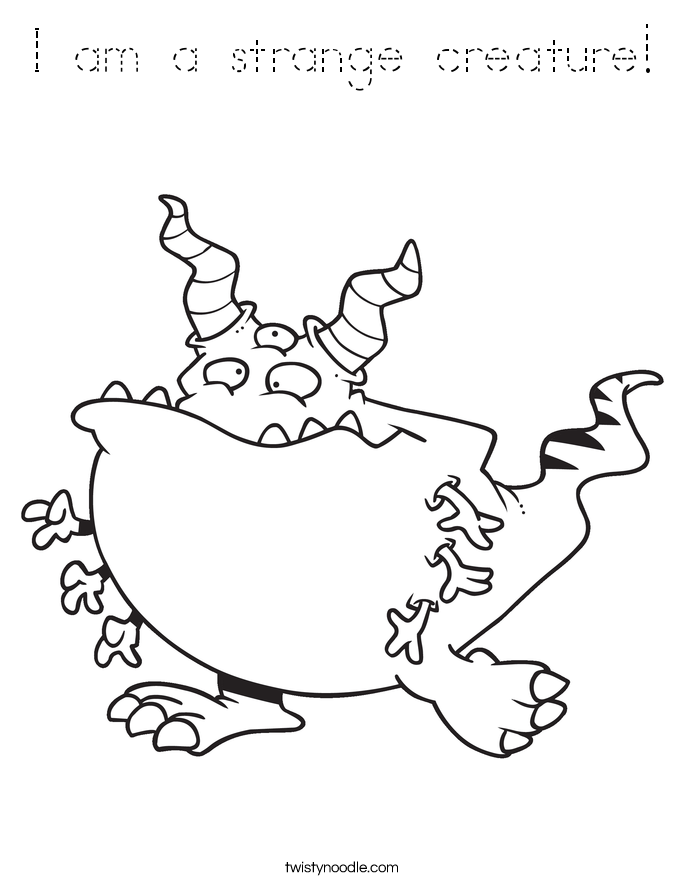 I am a strange creature! Coloring Page