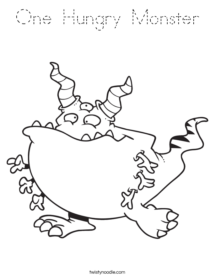 One Hungry Monster Coloring Page