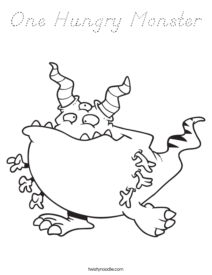 One Hungry Monster Coloring Page