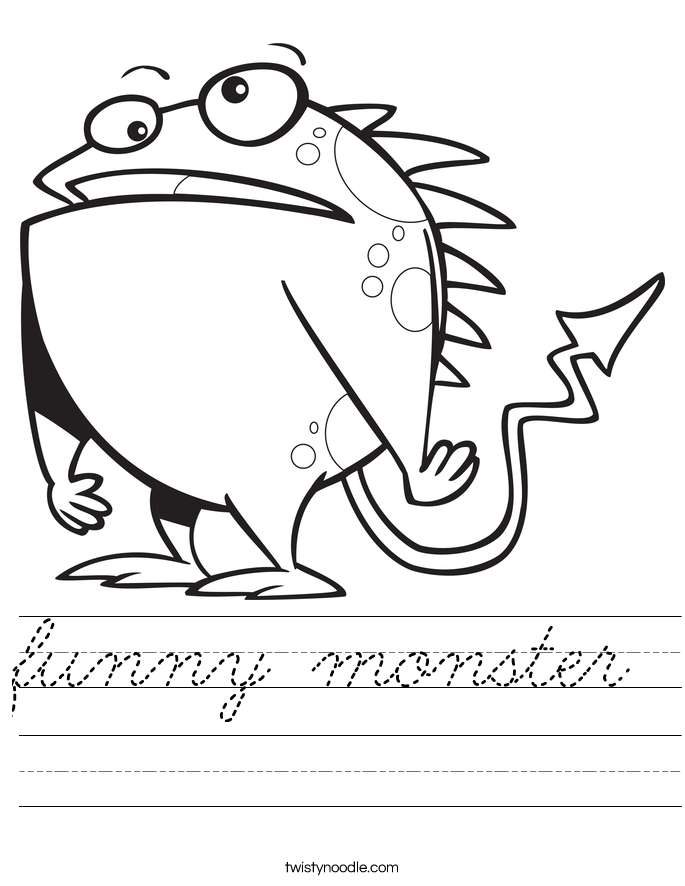 funny monster Worksheet