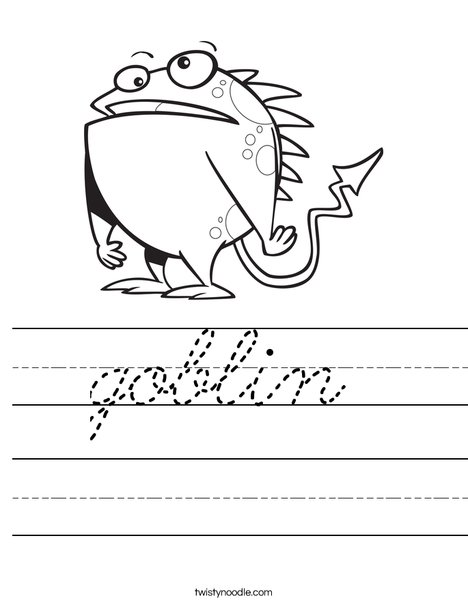 Creature with Arrow Tail Worksheet