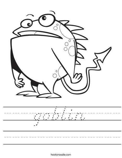 Creature with Arrow Tail Worksheet